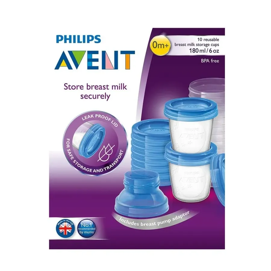Avent 10 Pots de Conservation de Lait Maternel