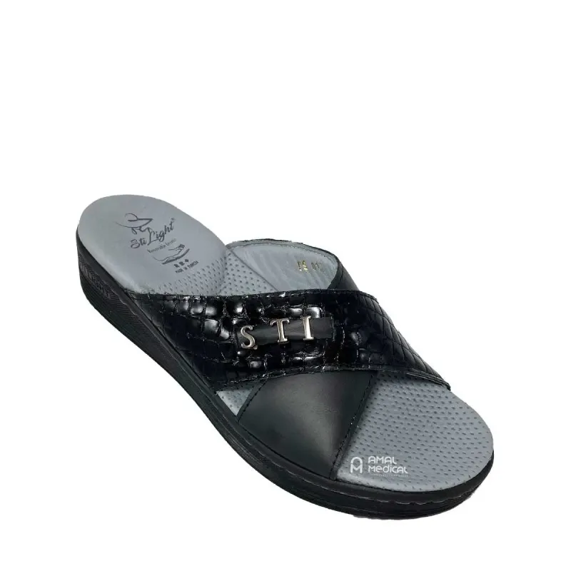 Sti Orthopedic - Mule Orthopédique Pour Femmes - Fs01 - Noir Croco