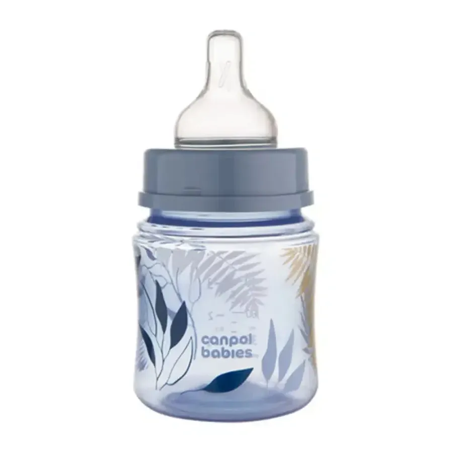Canpol Babies Biberon Anticolique Col Large Gold Bleu 120 ml