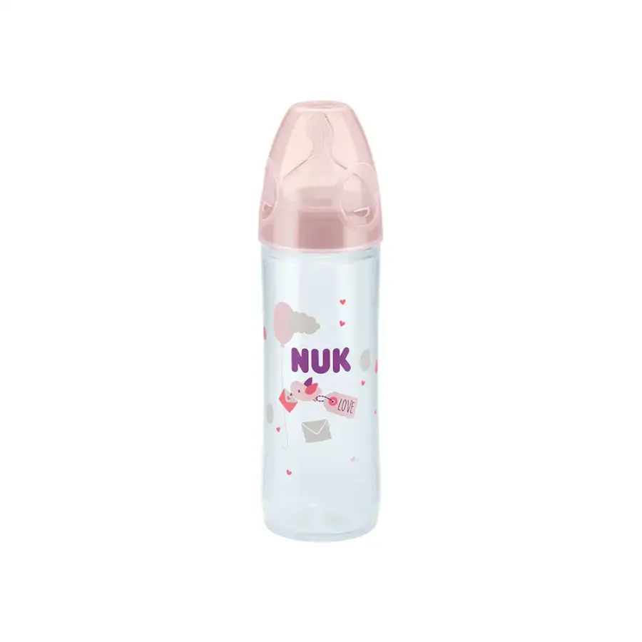 nuk biberon classique love 250 ml rose 6-18m