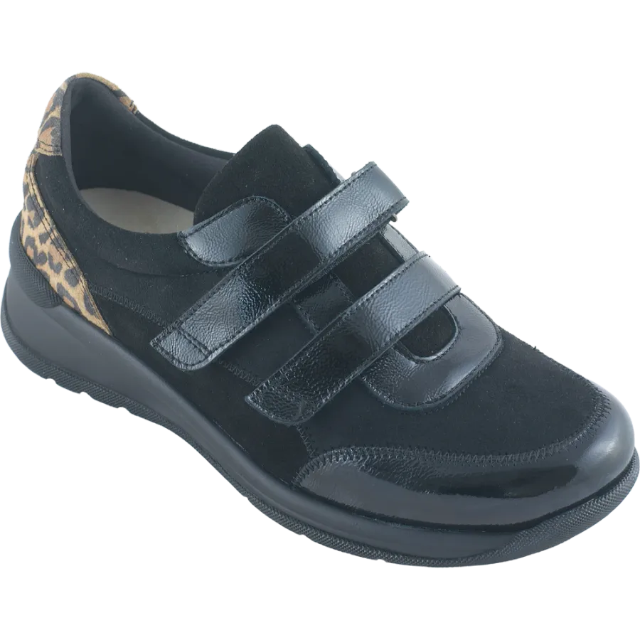 Chaussures de confort femme Felline Eco Velcro Winter noir/kola