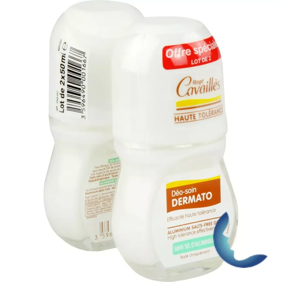 Déodorant Soin Dermato Roge Cavailles Les 2 Roll-on De 50ml