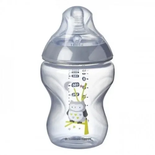 Tommee Tippee Close To Nature Biberon Chouette Gris 0m+ 260ml