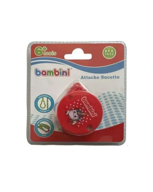 BAMBINI ATTACHE SUCETTE CHAINETTE 6M+ – 446 roge
