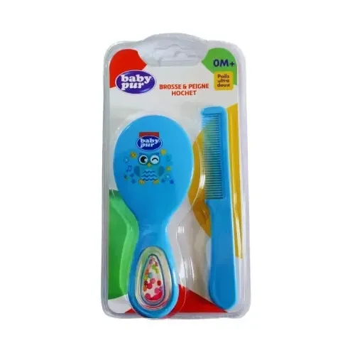 Baby Pur Brosse et Peigne Hochet Ref 79001