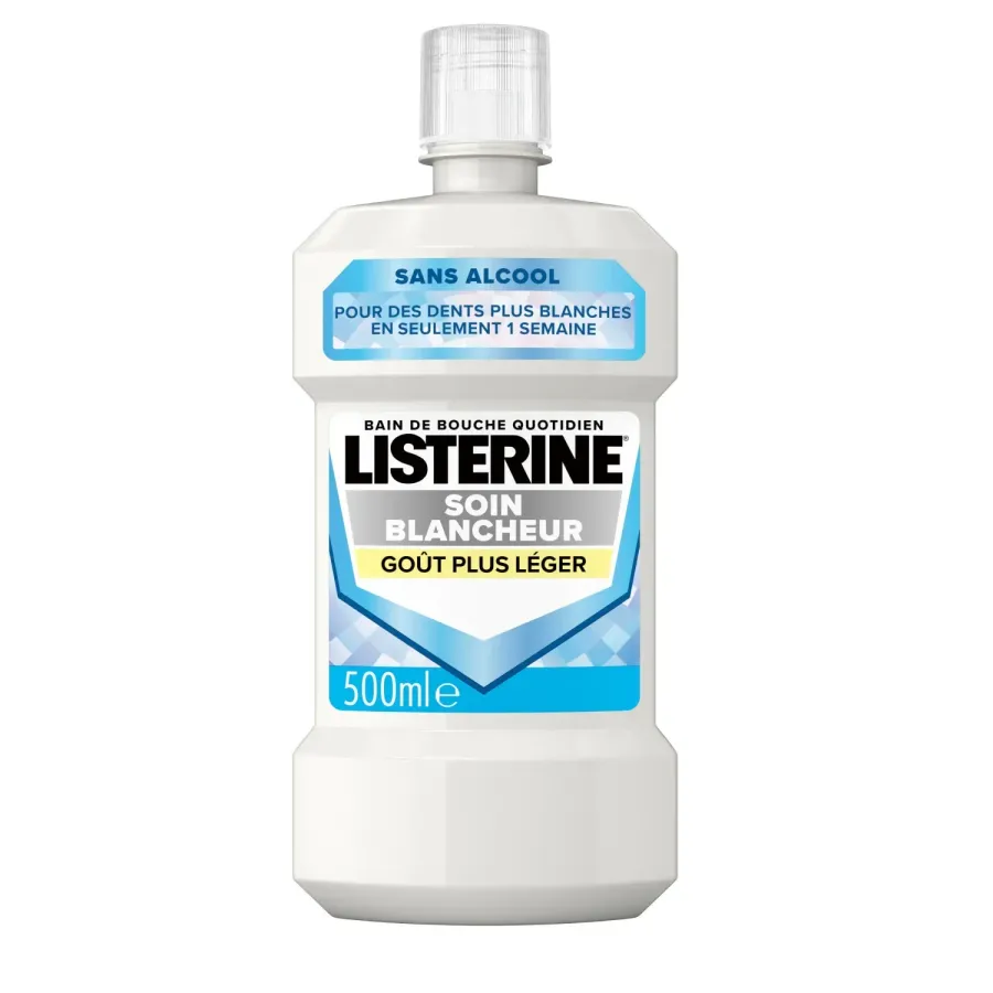 Listerine Bain de Bouche Soin Blancheur Goût Plus Léger 500ml