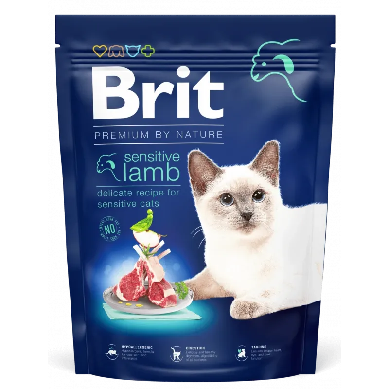 BRIT PREMIUM BY NATURE A L'AGNEAU POUR CHAT SENSIBLE,300G
