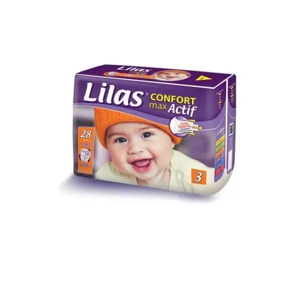 LILAS Confort max actif couche bebe T3 5-10kg b/28