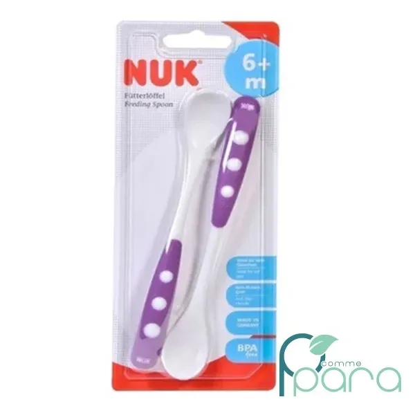 NUK 2 Cuillères Silicone 6 Mois +Mauve