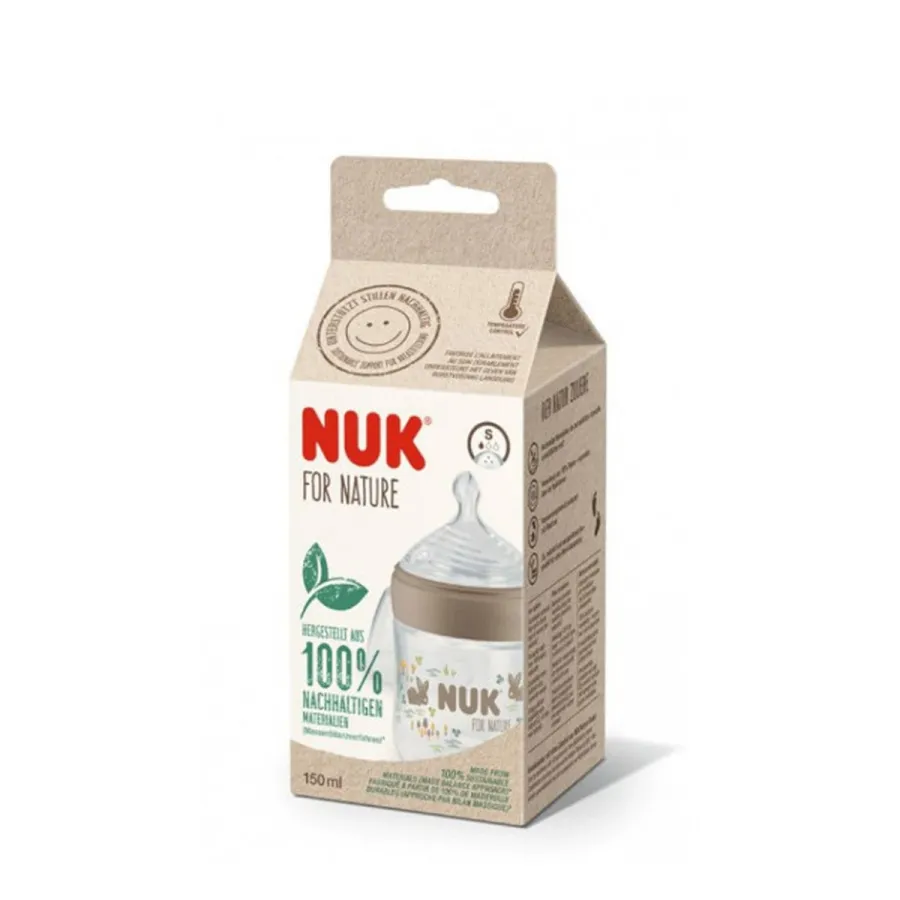 NUK For Nature - biberon en silicone température control 0M+ - 150ml