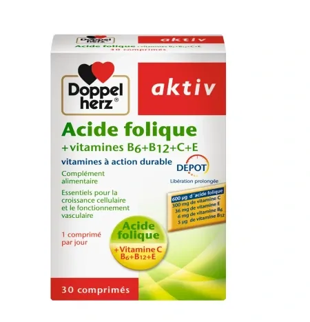 AKTIV Acide Folique Vitamines B+C+E 30 Comprimes