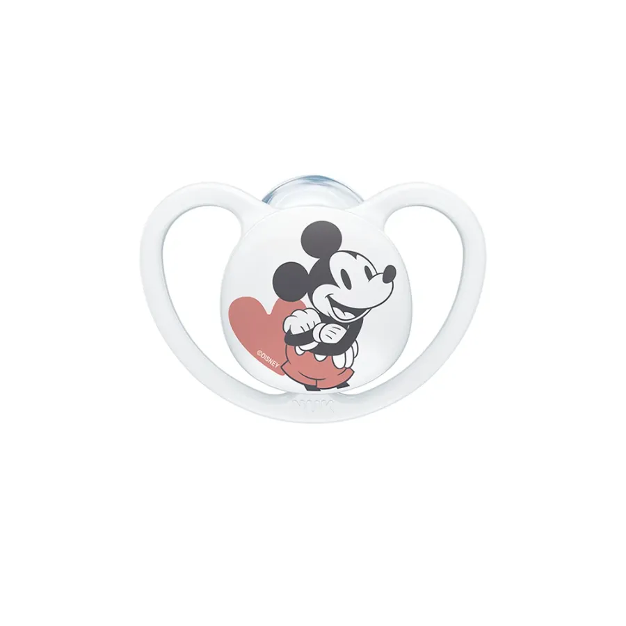 NUK Space Disney Mickey et Minnie 0-6M Silicone Pacifier Space Mickey Blanc