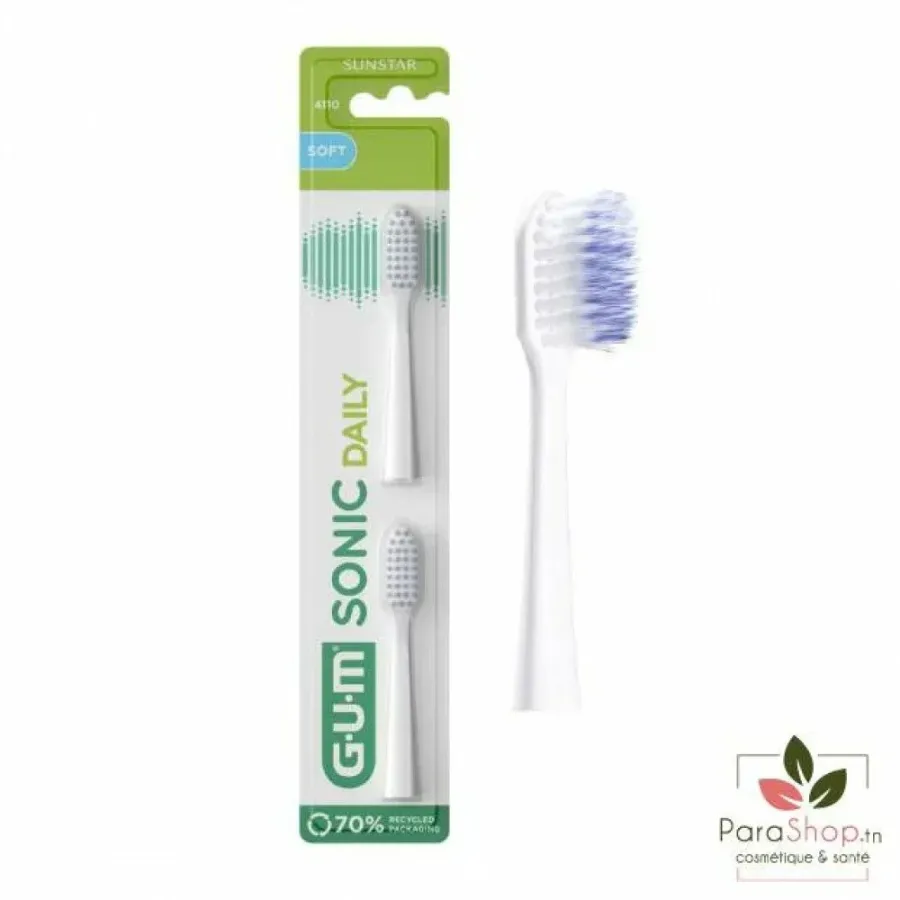GUM Sonic Daily Recharges Brosse a Dents Souple 2 Unités - 4110